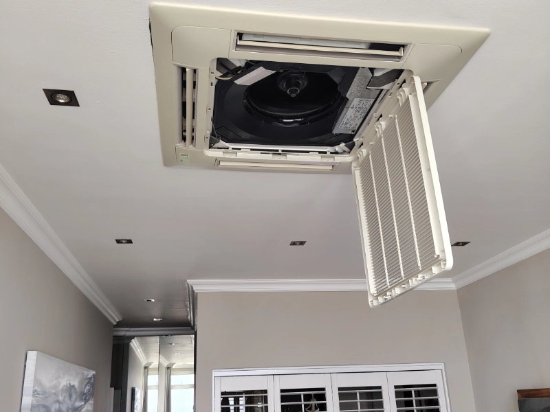 Ceiling cassette air conditioner installation in Cape Town