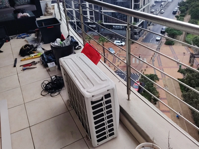 Residential apartment air conditioner setup on the Atlantic Seaboard